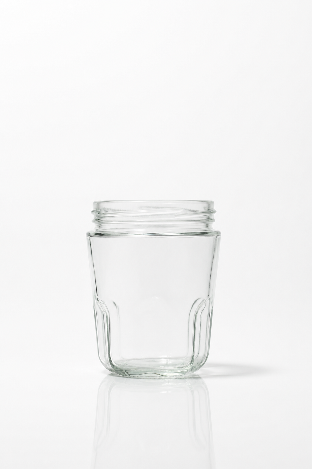 Clear Paneled Glass Jelly Jar (no lid)